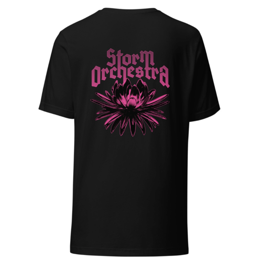 Pink Flower / Black Tee