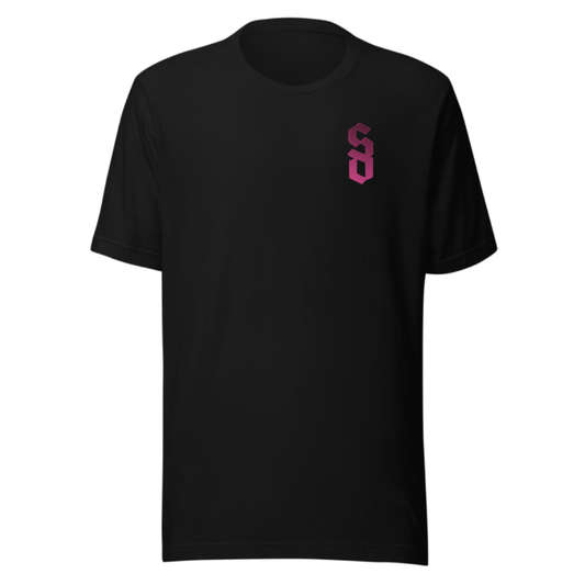 Pink Flower / Black Tee